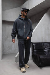 HANORAC SI PANTALONI SET NEGRU PRESPALAT "MIAMI BLACK"